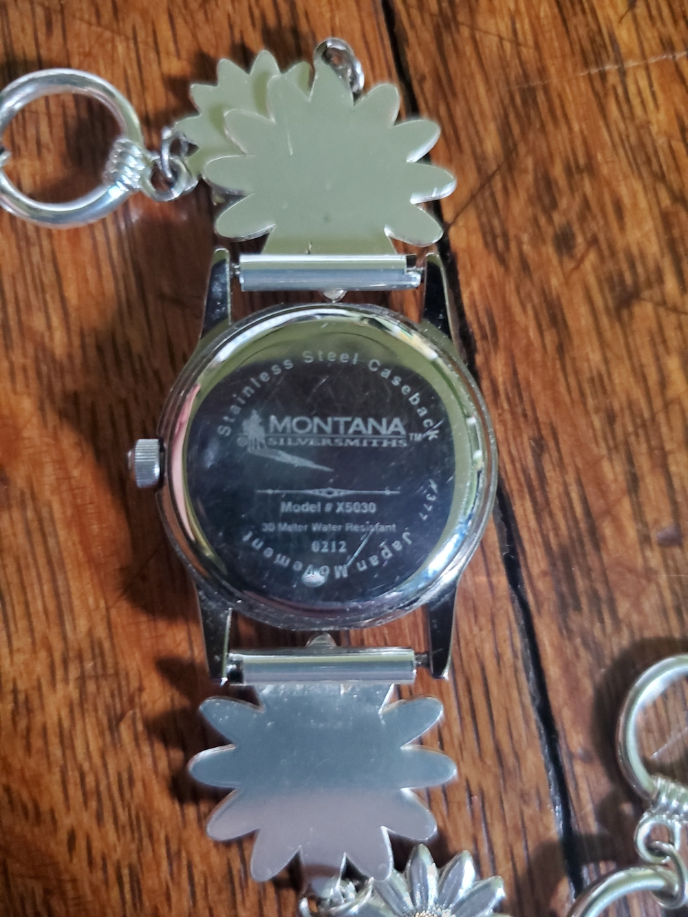 Montana Silversmiths Silver and Gold Daisy Link Watch Bracelet - Picture 2 of 3